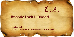 Brandeiszki Ahmed névjegykártya