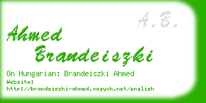 ahmed brandeiszki business card